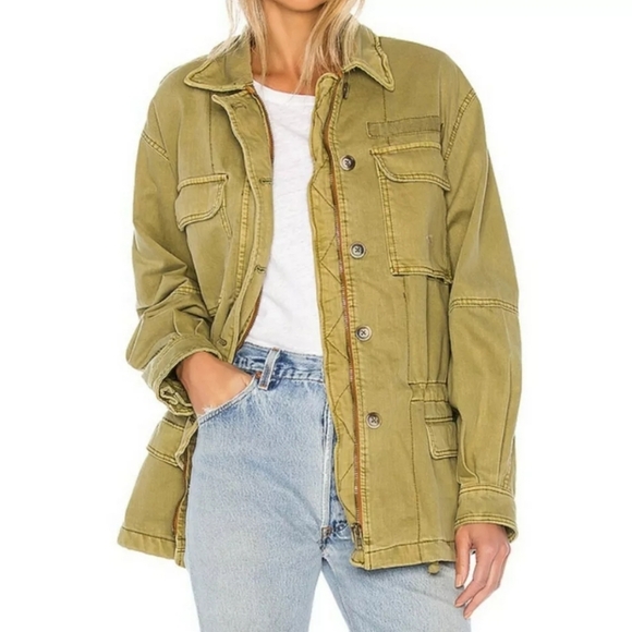 Free People Seize The Day Jacket Army Green Size Large - Picture 4 of 9